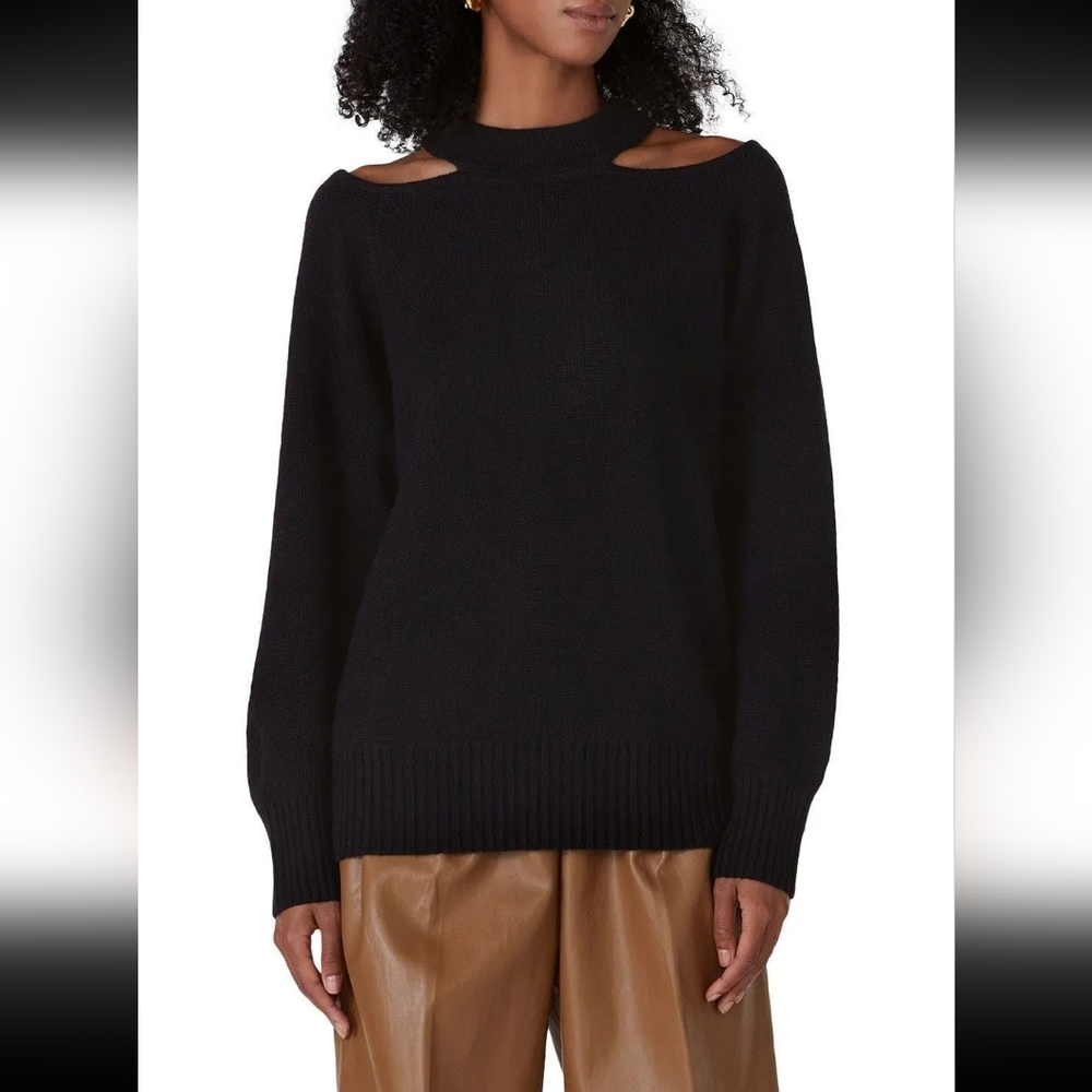 Jason Wu. Cold Shoulder High Neck Sweater - Picture 1 of 2